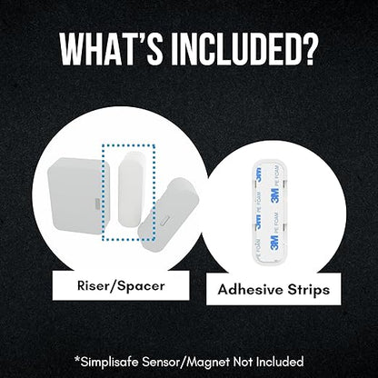 Magnet Riser Compatible with SimpliSafe | Alarm Contact Spacer with 3M Adhesive | Alarm Riser - Sensor/Magnet Not Included (1 Pack - 1 inch)