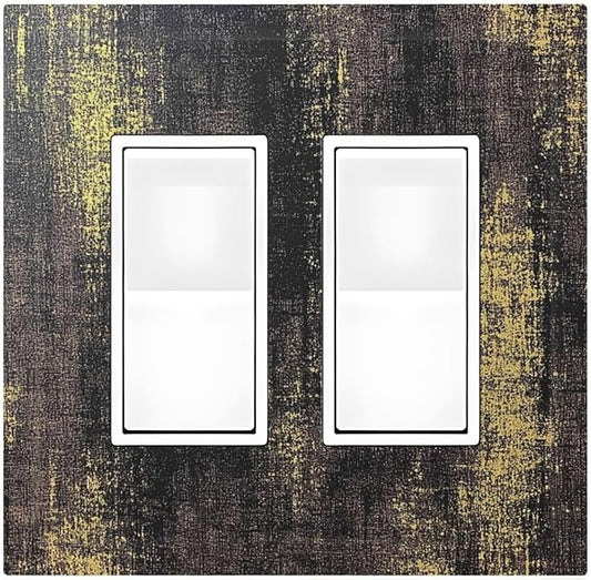 Decorative Outlet Covers Vintage Industrial Rusty Metallic 2 Gang Double Gfci Rocker Electrical Wall Panels Light Switch Cover Plate For Farmhouse Cabin Decor