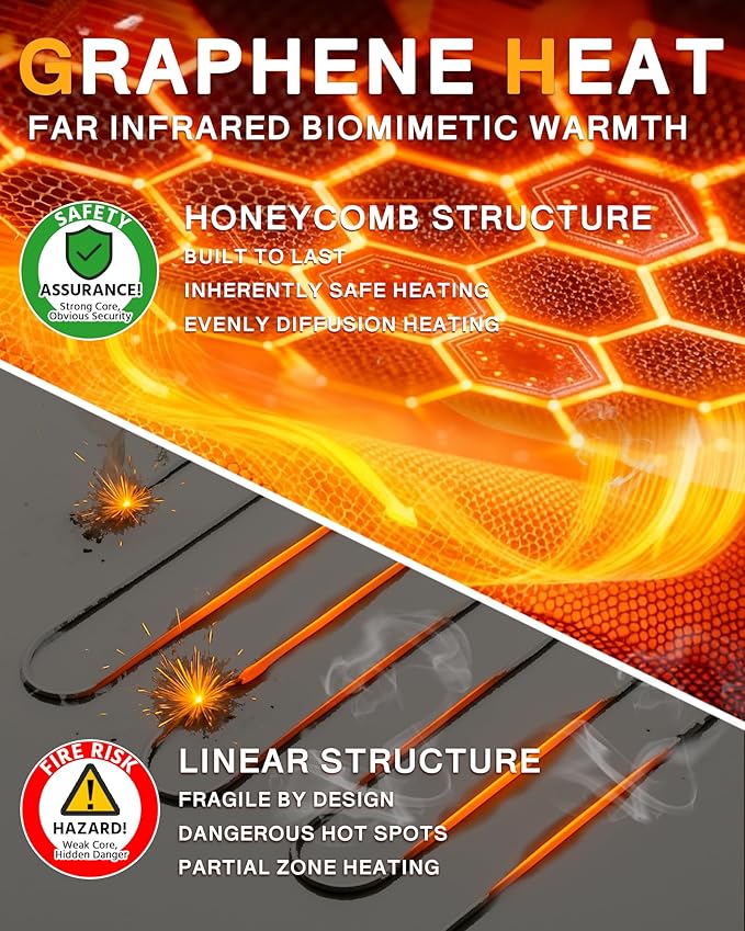 Graphene Heated Jacket for Women with Large Capacity Battery Pack Waterproof Windproof