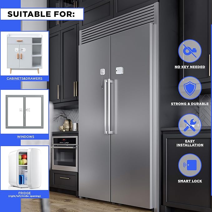 Bluetooth Lock for Fridge & Cabinets - Timed Lock Box to Reduce Access to Snacks, Food & Liquor - Smart App with Simple, Timer & Schedule Modes - Supports Focus & Healthy Habits