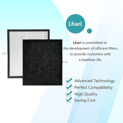 2 Pack KJ217 Air Purifier Filter Replacement, Compatible with MOOKA KJ217 Air Purifier, 3-in-1 True HEPA Filter, High-Efficiency Activated Carbon Filter