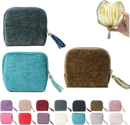 Stuffdatas Travel Jewelry Case, Stuffdatas Bags, Small Jewelry Travel Pouch Mini, Travel Jewelry Organizer Pouch Velvet, with 5 Compartments (3PCS-E)