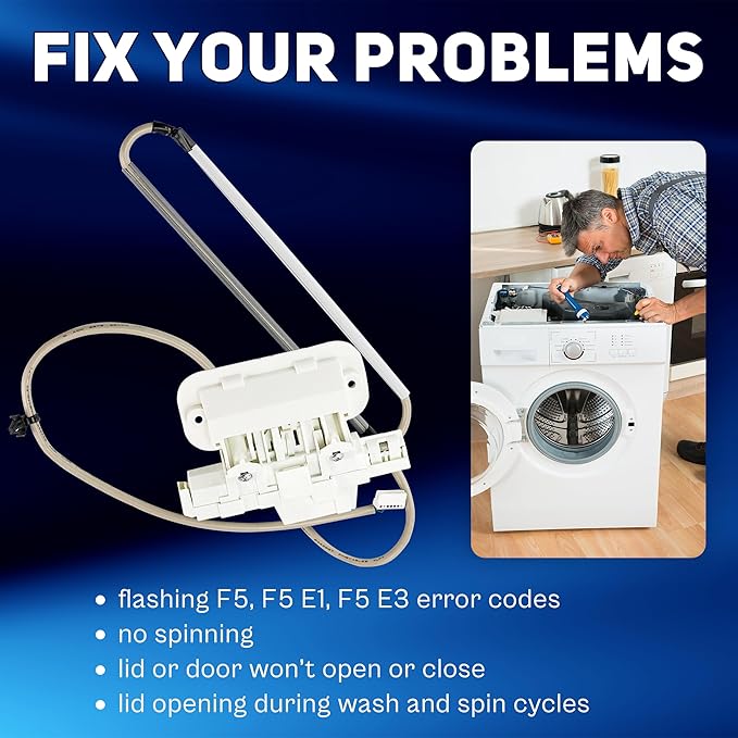 W10810403 W10787836 W10861642 Cabrio Washer Lid Lock Compatible with Whirl-pool Cabrio,Ken-more Series 600/700 & May-tag Bravos XL,Replace WTW7000DW0 WTW7300DW1 MVWB765FW2 MVWB835DW0 by TOMOON