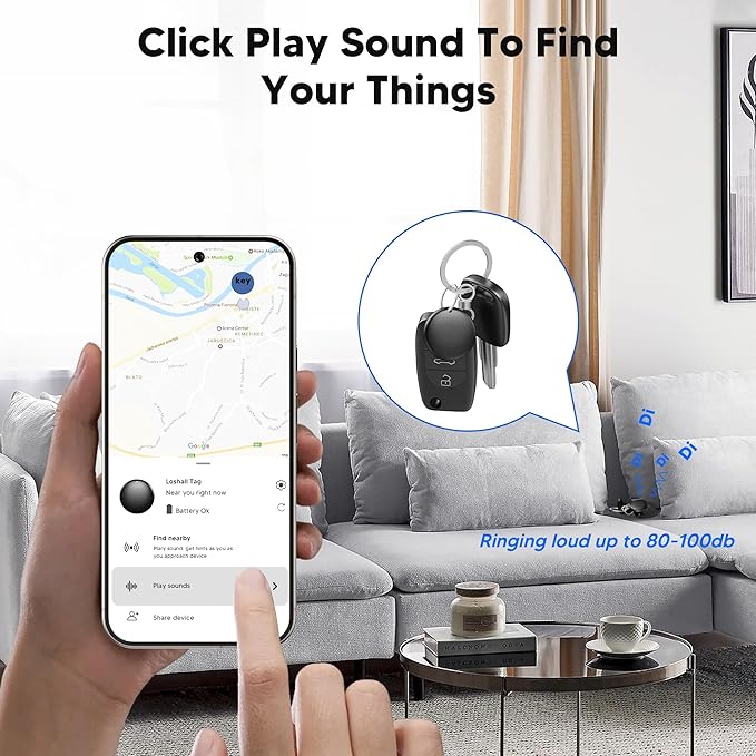 Air Tracker Tag for Android Smart Tag（Not for iOS）Tags-4 pack Android Work with Google Find Hub App Key Finder Bluetooth Tracker Item Locator for Keys, Luggage, Backpack, etc. (Black & White, 4 Pack)