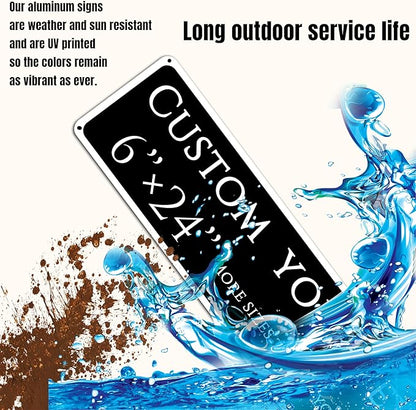 Custom Sign, custom street sign，Reflective,Aluminum Weatherproof Metal Sign Multiple Sizes, Sports field,for Office, Business, Workplace, office, Home, Delivery Signs(6 * 24 Inch)