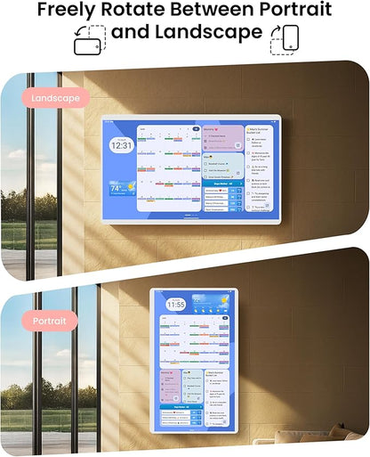 24 Inch Digital Planner Wall Planner Touch Screen Chore Chart Syncs All Android Tablet Apps To Do List Notepad Electronic Smart Calendar Digital for Family Meal Planner Support Via App Store Wall Mount White (White, 24 Inch)