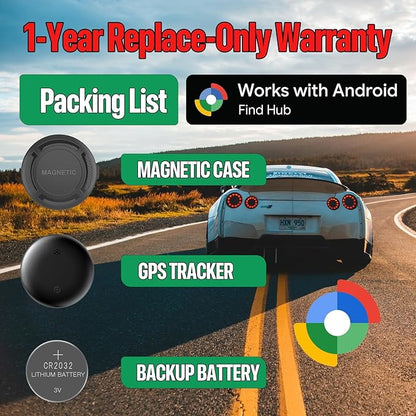 Magnetic Hidden GPS Tracker for Vehicles – Android Only, Long Battery Life, No Subscription, Car Tracker Device Hidden (Android Tracker)