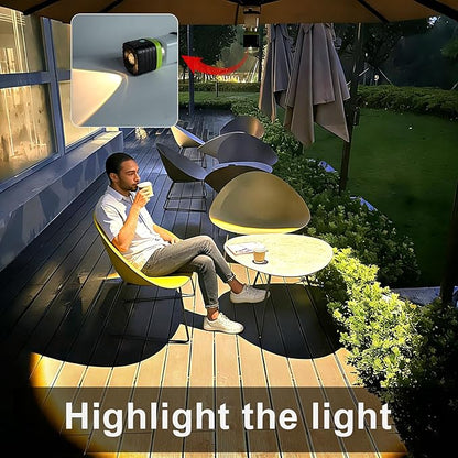 3PCS 3200K Warm Light LED Camping Lantern Rechargeable 1000LM, 4500mAh Power Bank, Flashlight for Hurricane Emergency, Hiking, IP44 Waterproof Lantern(Black)