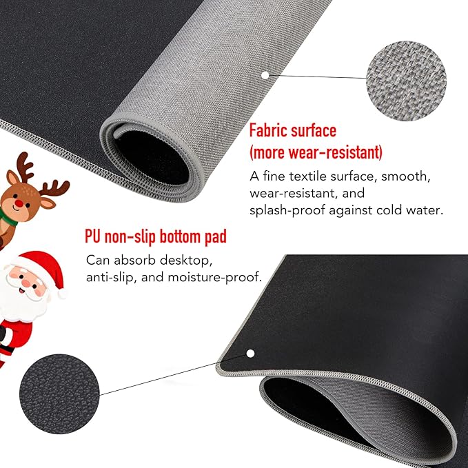 Heated Desk Mat, 10-Second Fast Heating Desk Heater Mat with 3-in-1 Charging (15W Wireless + Type-C + USB-A), Large 31.5" x 13" Waterproof Mouse Pad, 2–6H Auto-Stop, Ideal Office & Home Christmas Gift