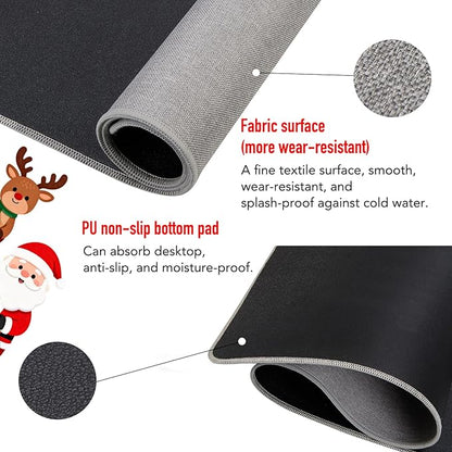 Heated Desk Mat, 10-Second Fast Heating Desk Heater Mat with 3-in-1 Charging (15W Wireless + Type-C + USB-A), Large 31.5" x 13" Waterproof Mouse Pad, 2–6H Auto-Stop, Ideal Office & Home Christmas Gift