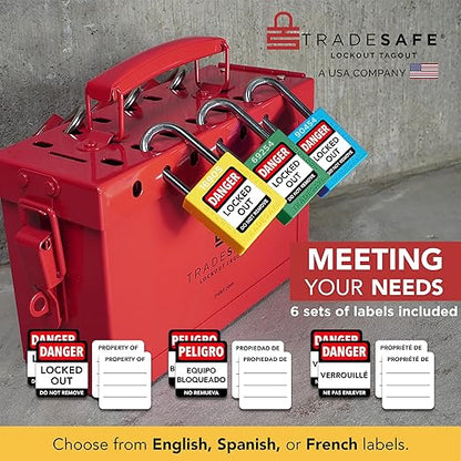 TRADESAFE Lockout Tagout Locks Set - 10 Orange Loto Locks, Lockout Locks Keyed Different, 2 Keys Per Lock, OSHA Compliant Lock Out Tag Out Padlocks, Safety Padlocks for Electrical Lockout Tag Out Kits