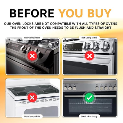 Oven Lock Child Safety – Award Winning Self-Adhesive Baby Proofing Oven Door Latch, Easy Install Heat-Resistant Safety Lock by BeeGo (Black)