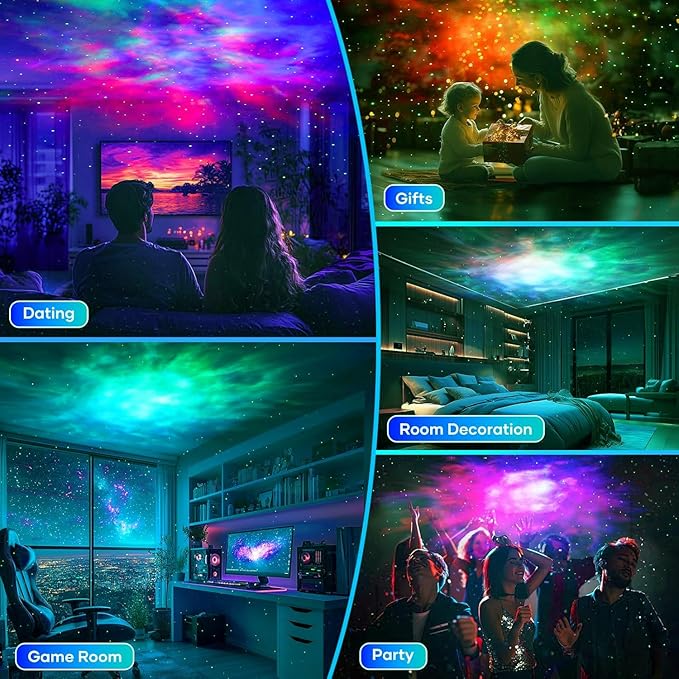 Galaxy Projector for Bedroom, Star Projector,Smart APP Memory Setting, Compatible with Alexa & Google Home, for Kids Adults Bedroom,Room Decor,Game Room,Party (Yellow Star+Remote)