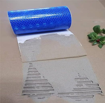 Reflective Tape Blue Outdoor Waterproof 8 inch, High Visibility Industrial Marking Tape, Safety Adhesive Stickers (11 feet)