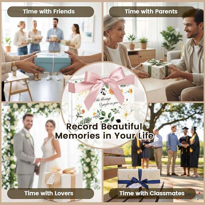 JOHOUSE 5 Pack 4 x 6 Acrylic Picture Frames, Double Sided Magnetic Photo Frames Self Standing Frameless Transparent for Desktop Display Gifts for Women