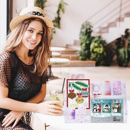 GLOBLELAND 4-Tier Clear Acrylic Sticker Display Stand Sticker Display Rack Holder Portable Card Display Rack for Greeting Cards Vendors Retail Business Brochure Postcard