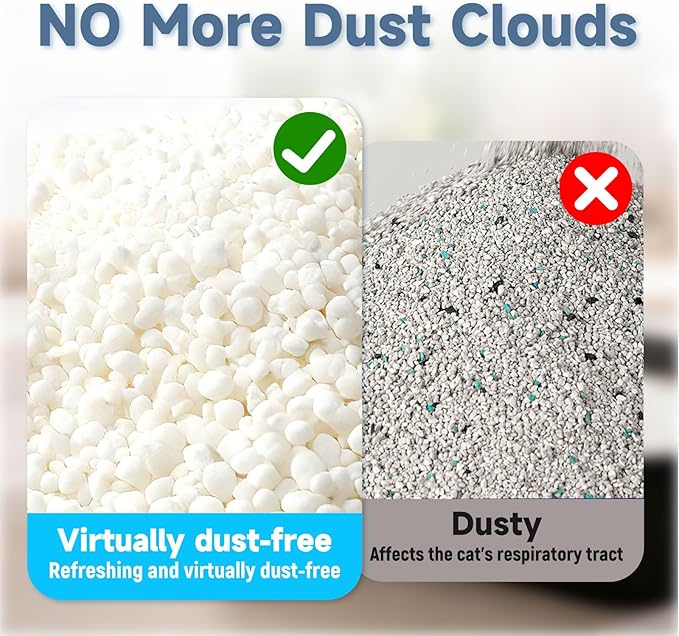 G&S Tapioca Cat Litter, Cassava Cat Litter, Automatic Litter Box Friendly,Non Sticking, Rapid Clumping, Water Absorbent, Dust-Free,(4.5lb×2bags)