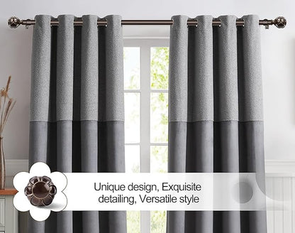 KAMANINA 1 Inch Curtain Rod Telescoping Single Drapery Rod 36 to 72 Inches (3-6 Feet), Antique Bronze Curtain Rods for Windows 24 to 68 Inches, Netted Texture Finials