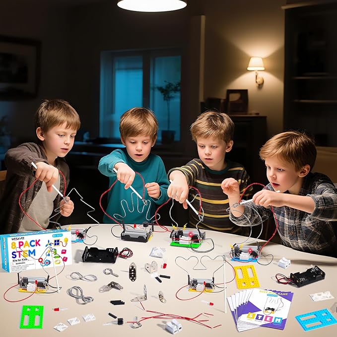 Bulk STEM Kits - 8 Set Electric Touch Maze Games, STEM Craft Kits for Kids Age 8-10 12-14 10-12, Science Experiments Projects Circuit, Girls Boys Crafts for Gift Ideas Classroom Family Activities
