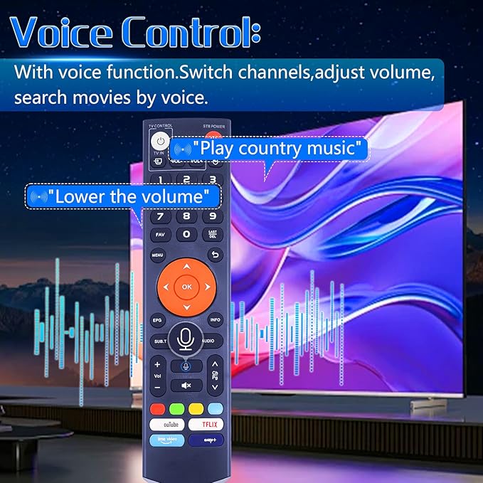 New V3 Plus Voice Remote Control, Replacement Compatible with vSeeBox V3 Plus V3 Pro Smart Bluetooth Voice Remote Control