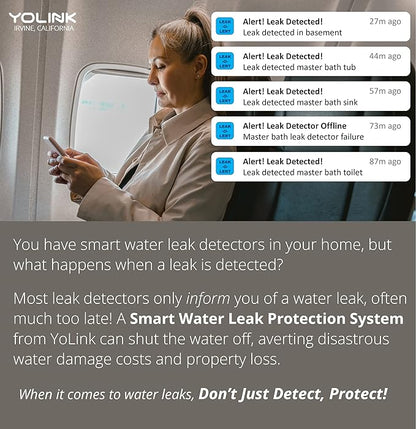Wireless Valve Controller & Bulldog Valve Robot Automatic Water Leak Detection & Shut-Off Kit, Battery Powered with 10+ Years Battery Life HUB Required