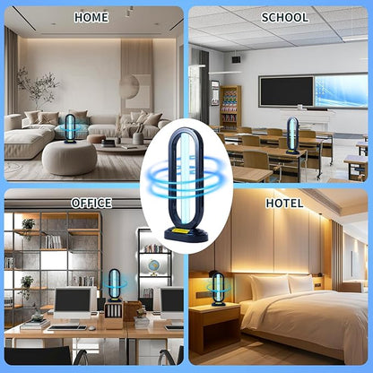 UV Light Sanitizer with Ozone,UVC Disinfection Lamp with Remote Control,Ultraviolet Light Sanitizer for Whole Home,Room & Kitchen,UV Sterilizer15/30/45/60 Minutes Timer