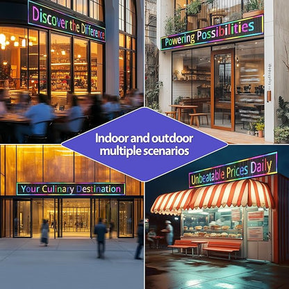 Outdoor Digital Scrolling Programmable Led Sign customizable Waterproof Business USB Wifi Control Display Pantalla Publicidad Word Bright Open Message Board Text (115"X14")
