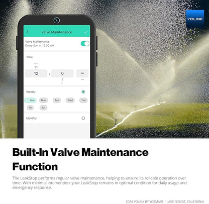 YoLink LeakStop 2-Channel for Sinks/Washing Machine, Dual Auto Shutoff Valves & Leak Detection, Real-Time Monitoring, LoRa Long-Range, 2 AA Up to 5-Year Battery – Hub Required