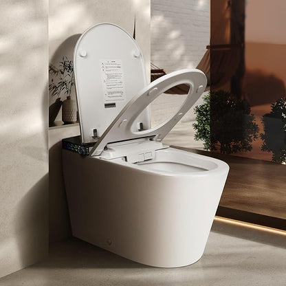 Smart Toilet, ADA Height Elongated with Quiet Dual Pump, 4-Level Heated Seat, Foot Sensor & Automatic Flushing, LED Light