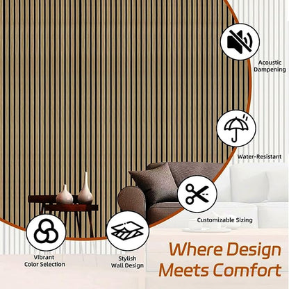 Wood Wall Panels, 45.3" x 23.6" Acoustic Panels for Wall and Ceiling, 3D Fluted Sound Absorbing Panel for Interior Wall Decor Noise Reduction (4Pcs-White Oak)