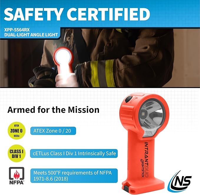 Nightstick XPP-5564 Intrant® Duo Intrinsically Safe Turbo Dual-Light Angle Light - 4 AA