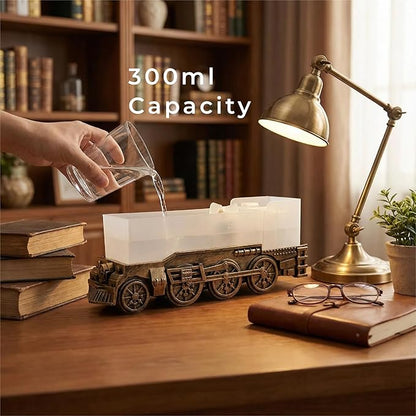 300ml Train Diffuser, Train-Shaped Humidifier, Vintage Steam-Style Diffuser with Remote Control, 2 Spray Modes & 2 Color Lights for Bedroom or Home Decor