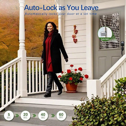 Smart Fingerprint Door Lock, Keyless Entry Deadbolt with Electronic Keypad, Bluetooth App Control, One Time Code, IP65 Weatherproof, for Front Door/Home/Office (Matte Black)