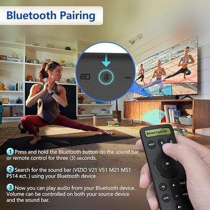 for VIZIO-Soundbar-Remote-Replacement，Backlit Display Remote for Home Theater Sound Bar，D21-H D51-H D512-H for VIZIO M/V/P Series Home Audio Sound System