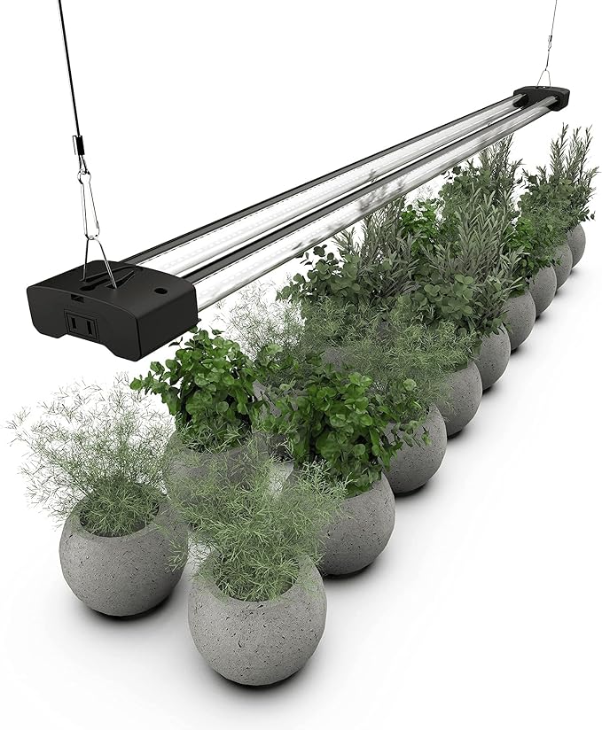 DYMOND BoostGro LED Grow Light Full Spectrum 5000K Daylight + 660nm Red Linkable Indoor Plant Lighting Fixture Tubes (4 FT, Black)