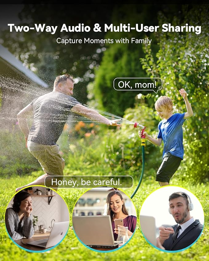 blurams 2K Security Camera Outdoor, Pan-Tilt Outdoor Camera Wired w/360° View, Motion Tracking, 2.4/5GHz WiFi 6, 2-Way Audio, Weatherproof, Free Person/Motion Detection, 24/7 Recording 2Pack