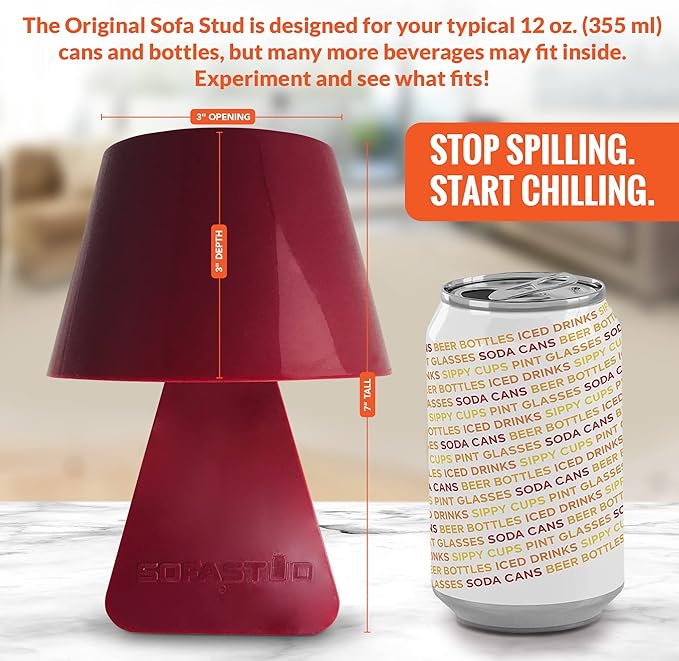 Original Couch Cup Holder - Spill Proof, Convenient, & Versatile Drink Coaster Molded from BPA Free, Impact Resistant, Durable Plastic That Fits Cans, Cups, Bottles & More
