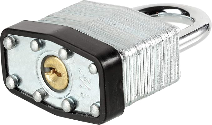 Lock, Laminated Steel Keyed Padlock, Keyed Alike Locks, Normal Shackle Padlock-Pack of 8