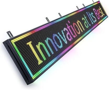 Outdoor Digital Scrolling Programmable Led Sign customizable Waterproof Business USB Wifi Control Display Pantalla Publicidad Word Bright Open Message Board Text (115"X14")