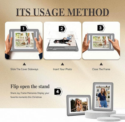 Dark Gray 5x7 Picture Frame with Acrylic Front, ABS Frame for 5x7 or 4x6 Photos, Shatterproof UV-Resistant Tabletop Photo Frame, Vertical/Horizontal Display for Home Décor