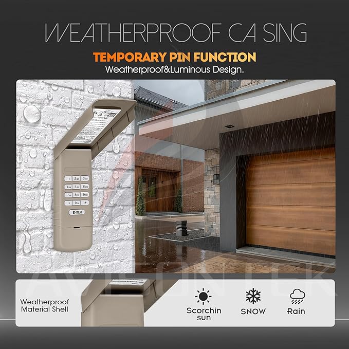LiftMaster Chamberlain Craftsman Universal Wireless Garage Door Keypad, 878MAX 877LM, Security+2.0 MyQ【3-Year-Warranty】