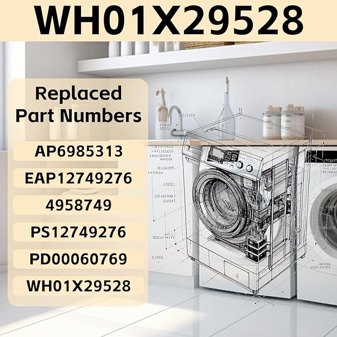WH01X29528 Upgraded Washer Door Lock (OEM) Compatible with G.E Washing Machine,Replacement for AP6985313,EAP12749276,4958749,PS12749276,PD00060769.