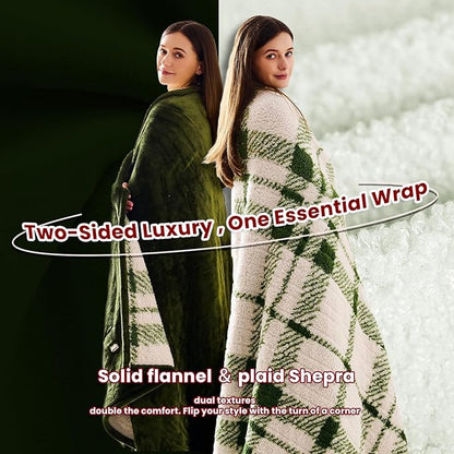 Heated Electric Blanket Twin Size - 62"x84" Flannel Heating Blanket with 10 Heating Levels & 5 Time Settings Over-Heat Protection, Winter Warmer for Adults with ETL Certification（Green）