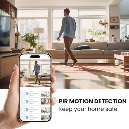 2025 Upgraded Security Camera, 4K HD Mini Nanny Cam for Home with Night Vision, WiFi Indoor Camera, 100 Days Long Battery Life, Motion Detection, Remote Viewing, Wireless Surveillance Cam