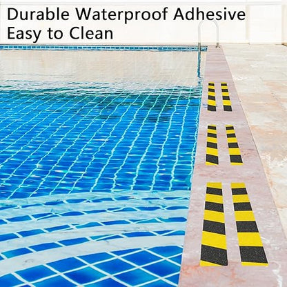 Anti Slip Tape, 2 Inch x 62 Ft Grip Tape for Stairs Outdoor/Indoor, Waterproof Non Skid Roll for Stair Treads Non Slip, High Traction Friction Abrasive Adhesive Stair Steps, Caution Yellow/Black