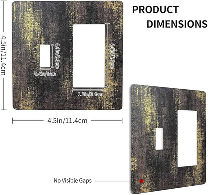 Outlet Covers Vintage Industrial Rusty Metallic 1 Toggle 1 Rocker Combination Decorative Wall Plate Electrical Switch Plates Light Switch Cover Plate For Farmhouse Cabin Decor