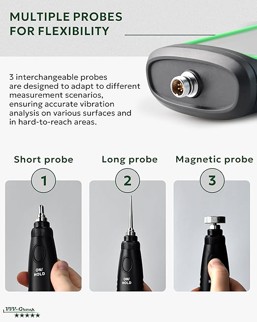Vibration Meter VM-424 Digital Vibrometer Handheld Vibration Analysis Equipment Acceleration Velocity Displacement Measurement