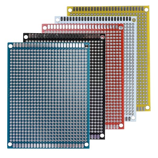 8 Pcs(7x9cm) Double Sided PCB Board Prototype Kit Soldering 4 Colour Universal Printed Circuit Board for DIY Soldering and Electronic Project