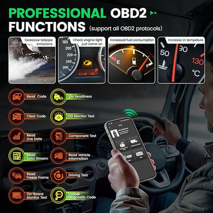 ANCEL HD200 Bluetooth Heavy Duty Truck Scanner, Speed Limit and Idle Reset for Cummins & Caterpillar Engines, J1939/J1708 Diesel Code Reader & All-System Diagnostic Tool, Lifetime Free Updates