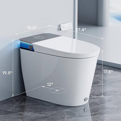 HOROW Artistic Bidet Toilet, Smart Toilet with ADA Chair Height, Ultra-Powerful Flush, Auto Open/Close Lid, Instant Warm Water, Elongated Heated Seat, Deodorization